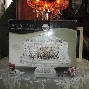 Shannon Crystal Four in One Dublin Cake Dome/Punch Bowl